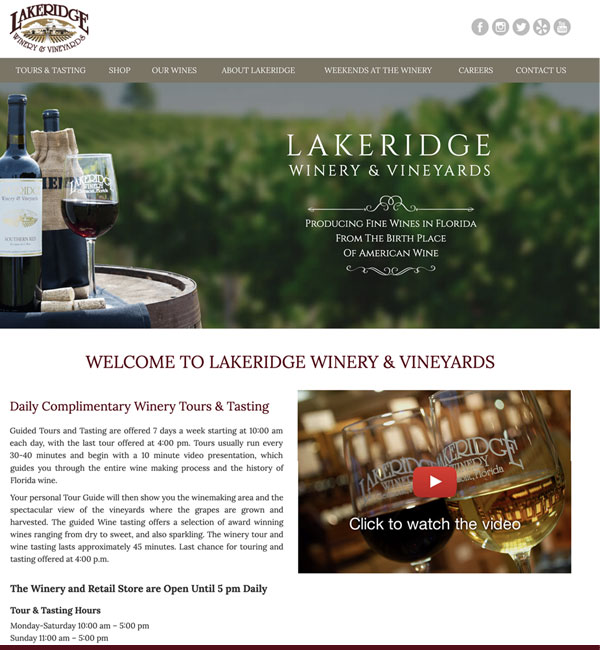 Lakeridge Winery Website Image